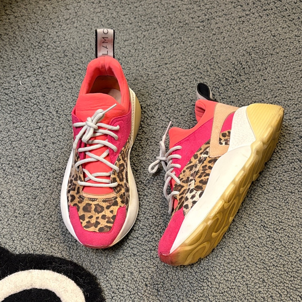 Stella McCartney Eclypse Platform Chunky Trainer Sneaker Pink / Leopard Print